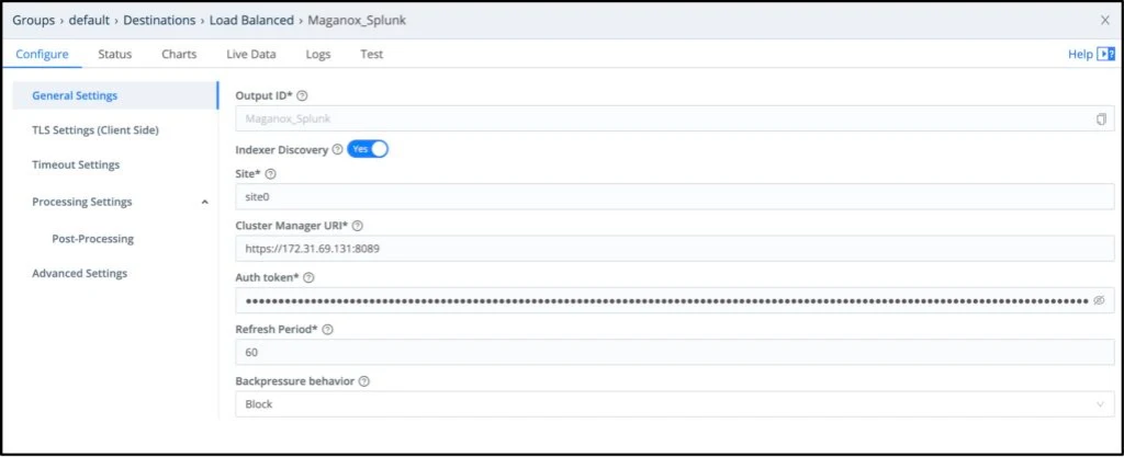 Load Balanced Cribl Destination to the Splunk Cluster