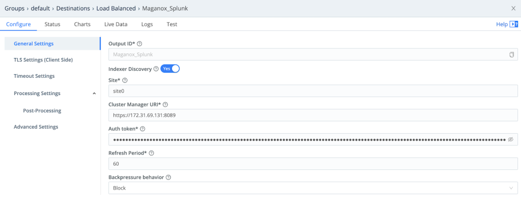 Create A Load Balanced Logstream Destination To The Splunk Cluster