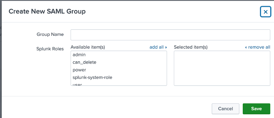 Create a new SAML group