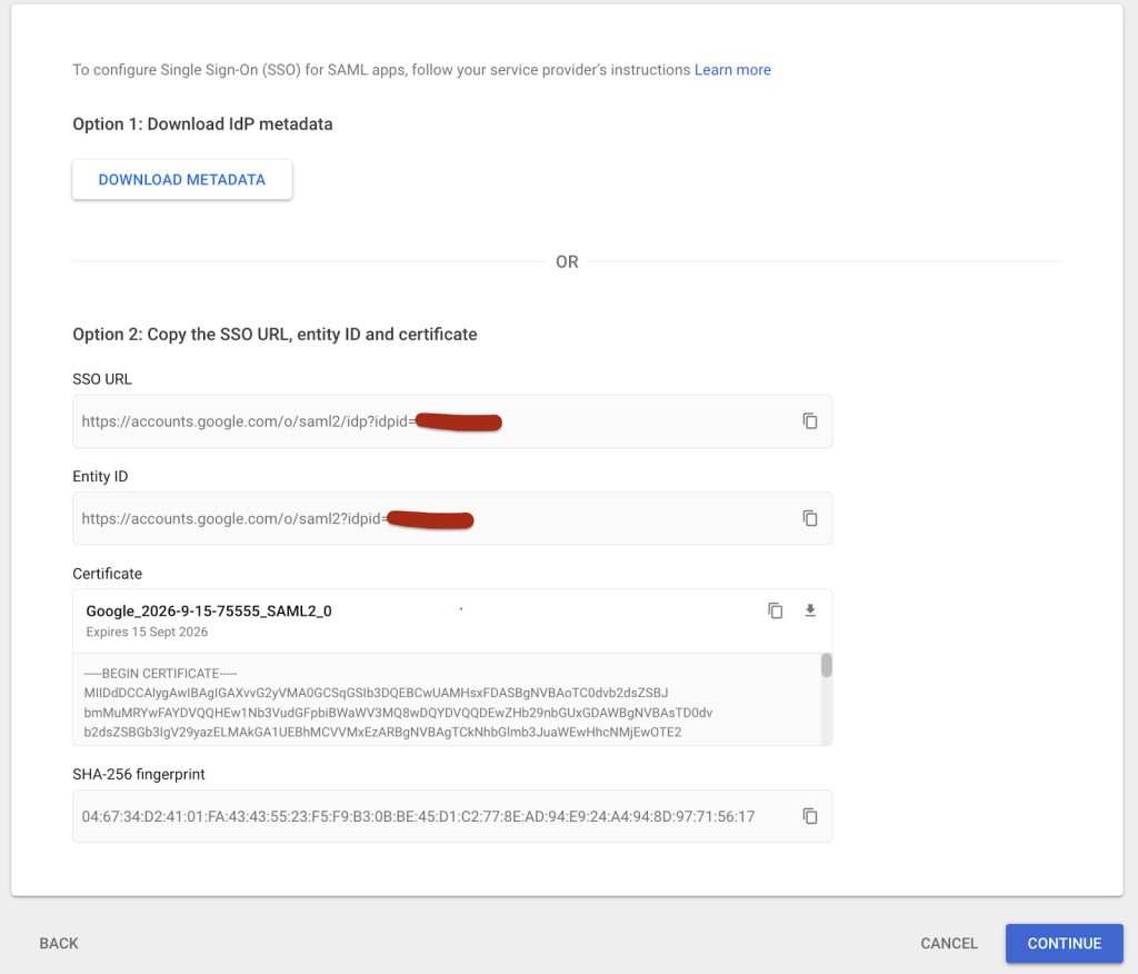 Naming the custom SAML app and setting the icon